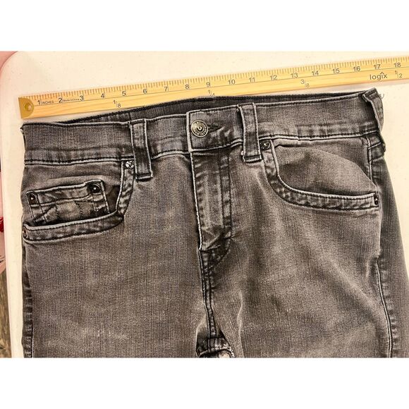 Y2K Men's True Religion Devin‎ Straight Leg Loose Fit Denim Jeans 33 X 28.75 Blk - Picture 7 of 11